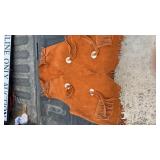 Vintage leather vest with mountain man and squaw