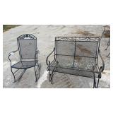Metal glider, and rocking chair
