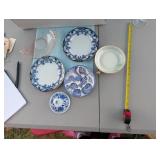 Misc vintage dishes and small lid