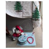 Christmas decor-santa plate,plush doll, Spode
