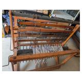 Floor loom, antique, including boxes of pins and
