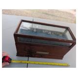 Glass and wood box 'The Torsion Balance Co' empty