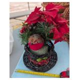 Christmas decoration black top hat and bird