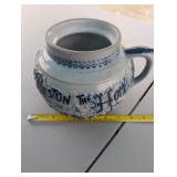 Stoneware pitcher 'Boston the home of the bean'