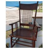 Leather seat rocking chair 21 in wide by 42 in