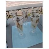 Gold-colored embossed glasses (5)