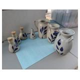 Small bud vase, 3 corked spice containers,
