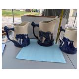 3 pitchers 'Sleepy Eye' stoneware collection