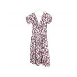 pink and blue floral design dress