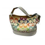 Coach colorful monogram tote bag