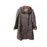 Brown and fur long jacket