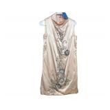 pink silk and beaded dress