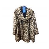 Leopard print swing coat