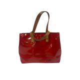Louis Vuitton red patent leather handbag