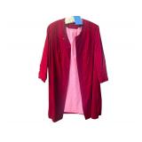 Red velvet pink lining overcoat