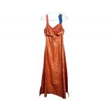 caped orange gown
