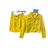 Bronson matching A line skirt with cropped jacket - yellow