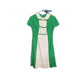 Green abd white dress