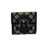 Black coach monogram trifold wallet