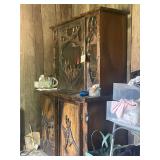 2 Piece Chain Saw Cut China Cabinet Base 56x26x36 Inches Top is 51x16x36 Inches
