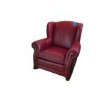 Leather-Like Cushioned Rocking Chair. Burgundy Color Approx 37 in. W x 33 in. D