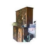 2 Piece Chain Saw Cut China Cabinet Base 56x26x36 Inches Top is 51x16x36 Inches