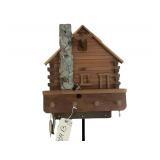 2 Pieces of Wall Art Log Cabin 16x17 Inches and a Wall Mounted Hurricane Lamp