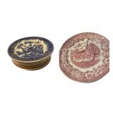 6 Shining China of New Castle Sectional Plates