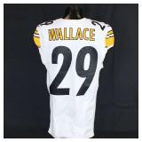 Pittsburgh Steelers #29 Levi Wallace Game Used Away Jersey. Nike away unlaundered jersey worn by cornerback Levi Wallace for the November 1, 2023 game against the Houston Texans at NRG Stadium. Jersey
