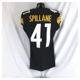 Pittsburgh Steelers #41 Robert Spillane Game Used Home Jersey. Nike home unlaundered jersey worn by linebacker Robert Spillane for the January 3, 2022 home game against the Cleveland Browns at Acrisur