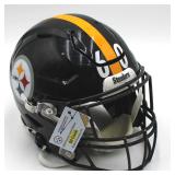 Pittsburgh Steelers #60 Dylan Cook 2024 Practice Used Riddell Precision Fit Speedflex Helmet. Helmet custom made for offensive lineman Dylan Cook by Riddell using verifyt technology. Helmet Features a
