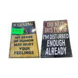 2 Signs Humerious Signs 8.5x11.5 Inches