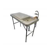 Portable Burtchering Table 45” L. X 24” W. Adjustable Height