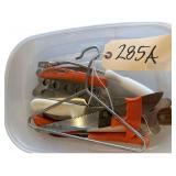 Plastic Bin Of Butchers Knives