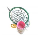 Stack of Buckets, CH Hanson Measuring Wheel, & Rope Swing
