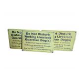3 Metal Livestock Guardian Dog Signs - 18" x 12"