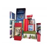 Many Christmas Gift Boxes ,Wreaths ,and a 6 Inch Tall Santa