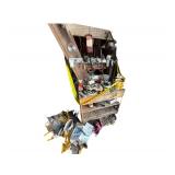 Wooden Cabinet w/ Various Hardware & Tools
