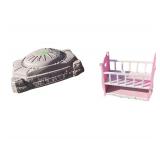 Childrens Sand Box and a Baby Doll Crib