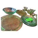 Lot of Green Glass & Depression Glass