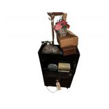 Wooden Display Cabinet 20” L. X 15” D. X 32” H. Contents Included