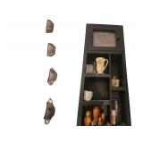 Wall Shelf and contents- China Cups and Plates - Entry Angel - Nesting Dolls, etc.