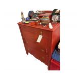 Wooden Dresser 32” L. X 22” D. X 42” H. Contents Included