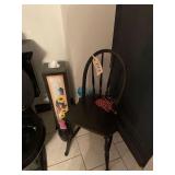 Black Wooden Chair Tissue Holder 25 Inches Tall