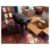 21x15 Inch Water Buffalo 12 Inches Brass Tea Pot Fireplace Fan