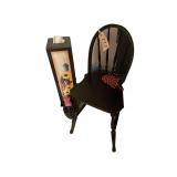 Black Wooden Chair Tissue Holder 25 Inches Tall