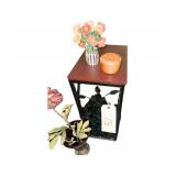 Metal Display Table- 21”H. - Tile Vase 10”H.