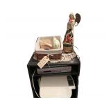 Wooden Cabinet 20x14x24 Inches, 17 Inch Tall Porcine Statue Inder Counter Mount Radio Model W375-K