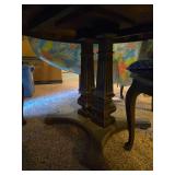 Small 4 Chair Dinette Set Approx 42" Diameter. Protective Pad Included. Contents on Top of Table Not Included.