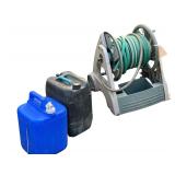 Garden Hose Roller 2 Kerosene Plastic Bottles